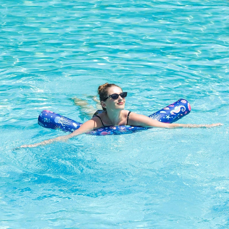 FindUWill Inflatable Swim Pool Noodles, 2 Pack Soft Fabric Covered Large Swim Noodles, Premium Buoyancy for Swimming Floating, Pool Floats Toys for Adults Pool Accessories - Image 4